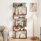6-Tier Modern Wooden Bookshelf with Geometric S-Shape Design Bedroom or Living Room